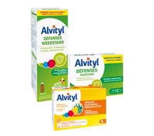 La gamme Alvityl Défenses contient Alvityl Défenses Sirop, Alvityl Défenses Comprimés, Alvityl Résistance de l'organisme Fioles, Alvityl Immunistim Gélules, Alvityl Vitamine D3 Spray.